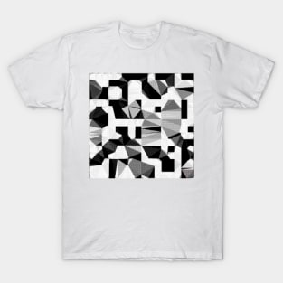 8bit black and white abstract T-Shirt